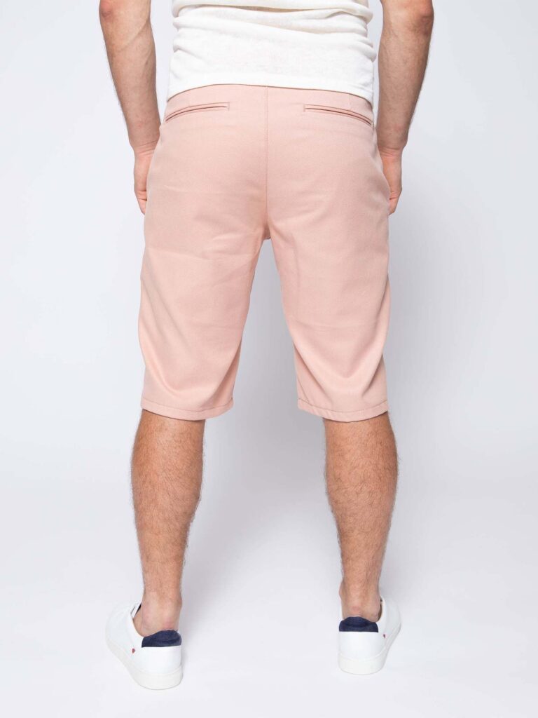 1083 - BERMUDA CHINO AJUSTE 169N 100 % coton bio denimoriginal uni rose Homme