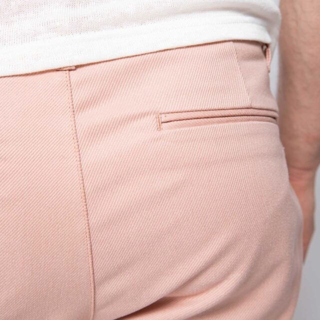 1083 - BERMUDA CHINO AJUSTE 169N 100 % coton bio denimoriginal uni rose Homme