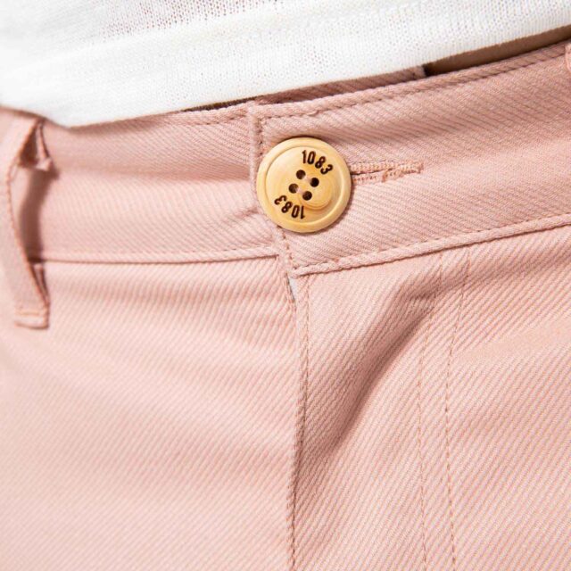 1083 - BERMUDA CHINO AJUSTE 169N 100 % coton bio denimoriginal uni rose Homme