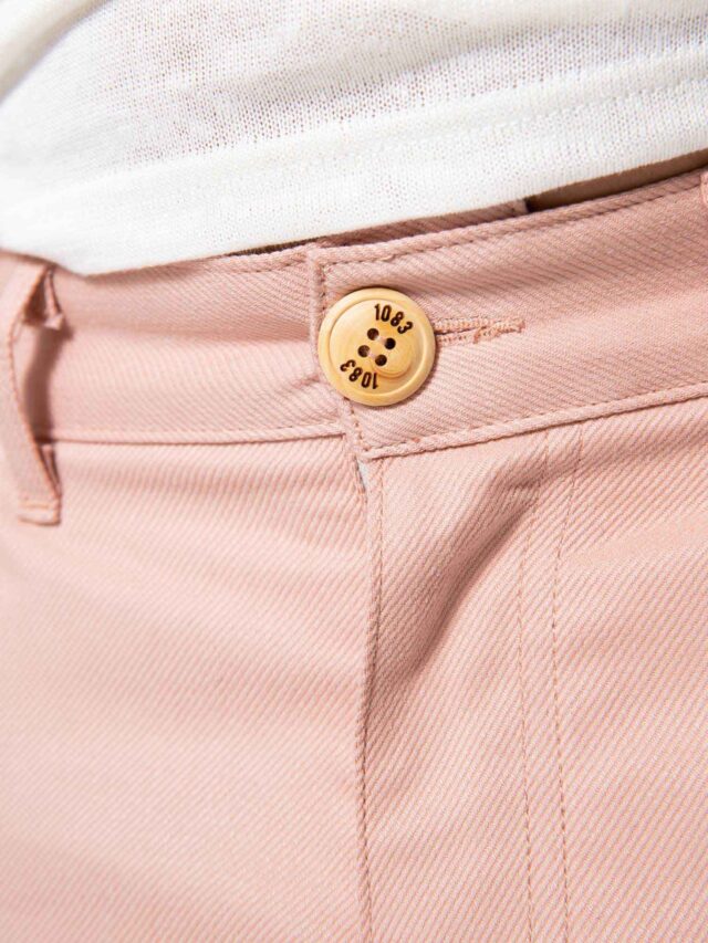 1083 - BERMUDA CHINO AJUSTE 169N 100 % coton bio denimoriginal uni rose Homme
