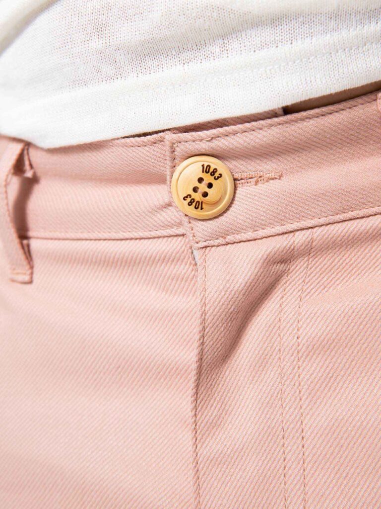 1083 - BERMUDA CHINO AJUSTE 169N 100 % coton bio denimoriginal uni rose Homme