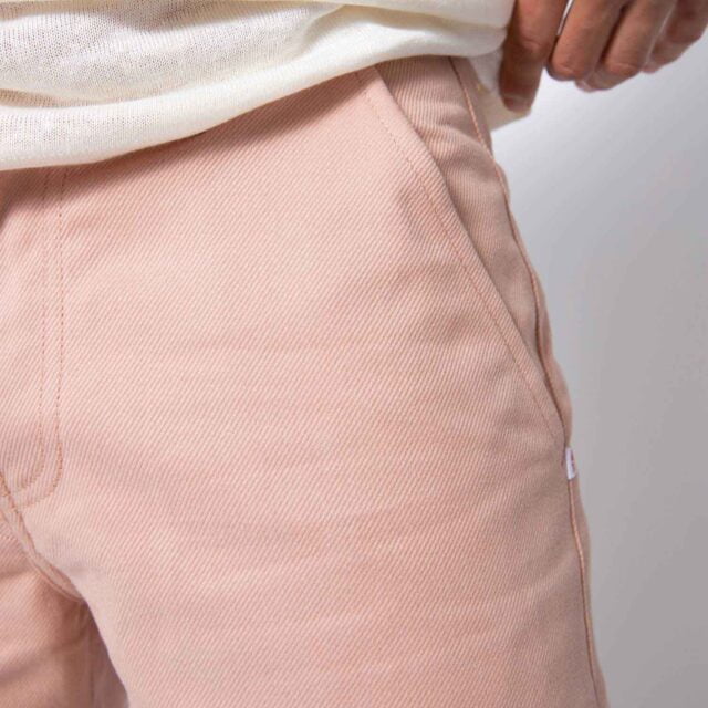 1083 - BERMUDA CHINO AJUSTE 169N 100 % coton bio denimoriginal uni rose Homme