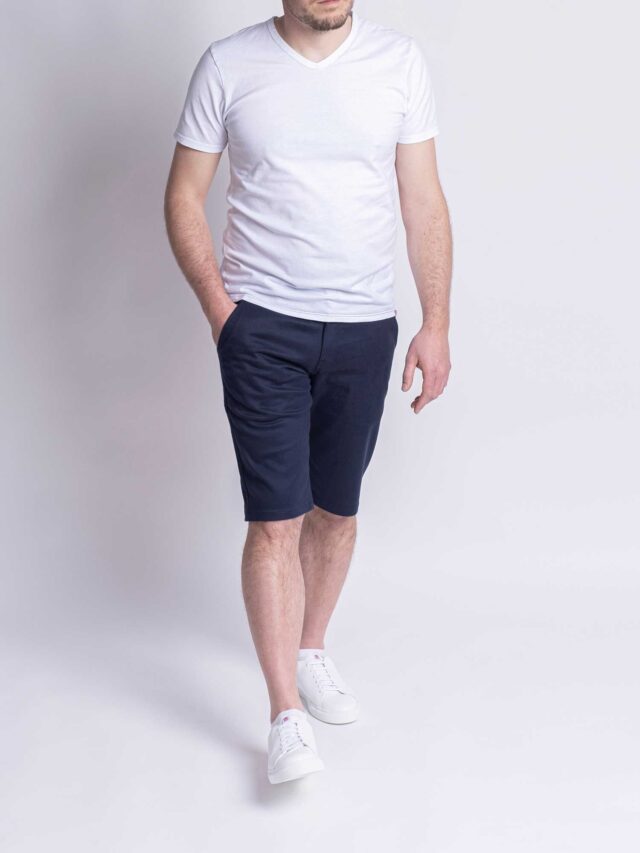 1083 - BERMUDA CHINO AJUSTE 169N coton bio filidenim flex uni bleu marine