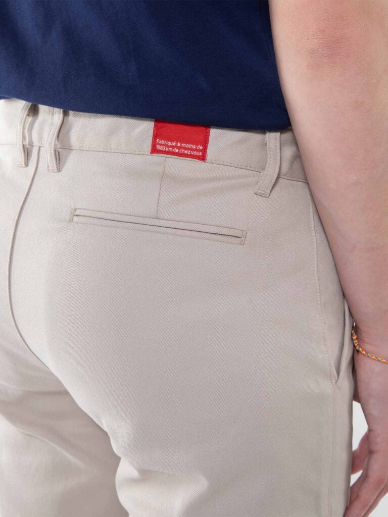 1083 - BERMUDA CHINO AJUSTE 169N coton bio filidenim flex uni beige Homme