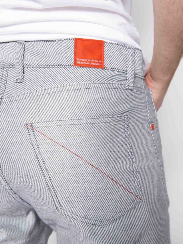 1083 - BERMUDA DROIT 171N coton bio denimoriginal bleu inverse Homme