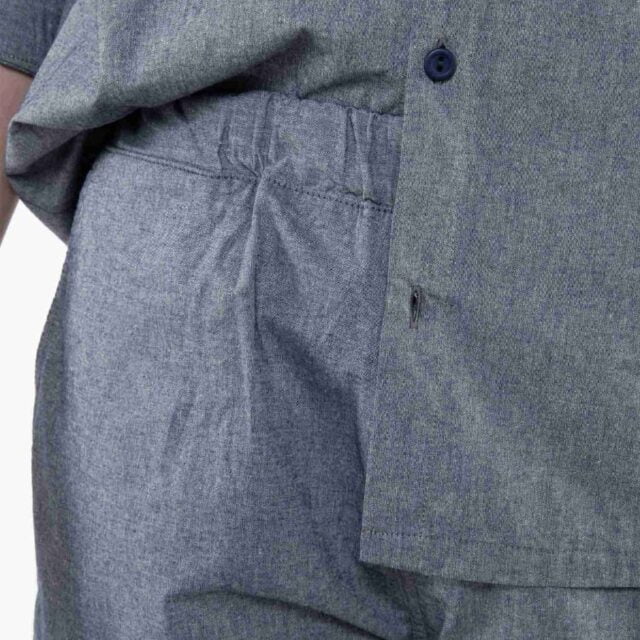 1083 - JOGGSHORT AMPLE 172N BLANC DES VOSGES  coton bio uni bleu gris