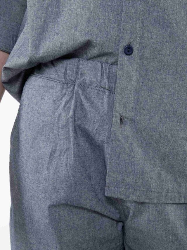 1083 - JOGGSHORT AMPLE 172N BLANC DES VOSGES  coton bio uni bleu gris