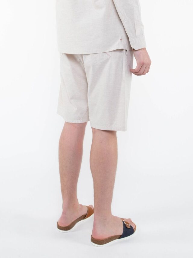 1083 - JOGGSHORT AMPLE 172N BLANC DES VOSGES coton bio uni naturel