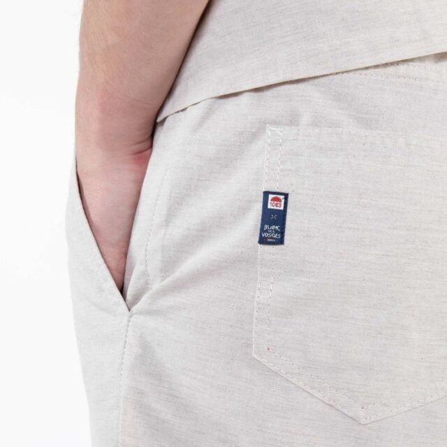 1083 - JOGGSHORT AMPLE 172N BLANC DES VOSGES coton bio uni naturel