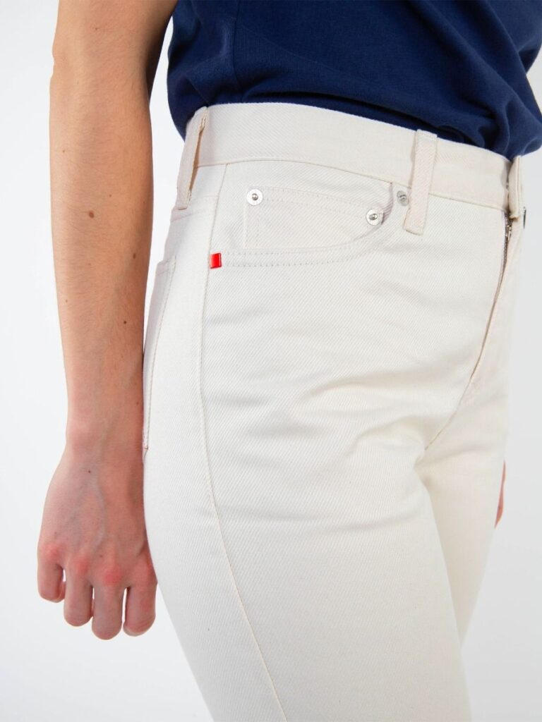 1083 - JEANS DROIT 201H taille haute coton bio ecru