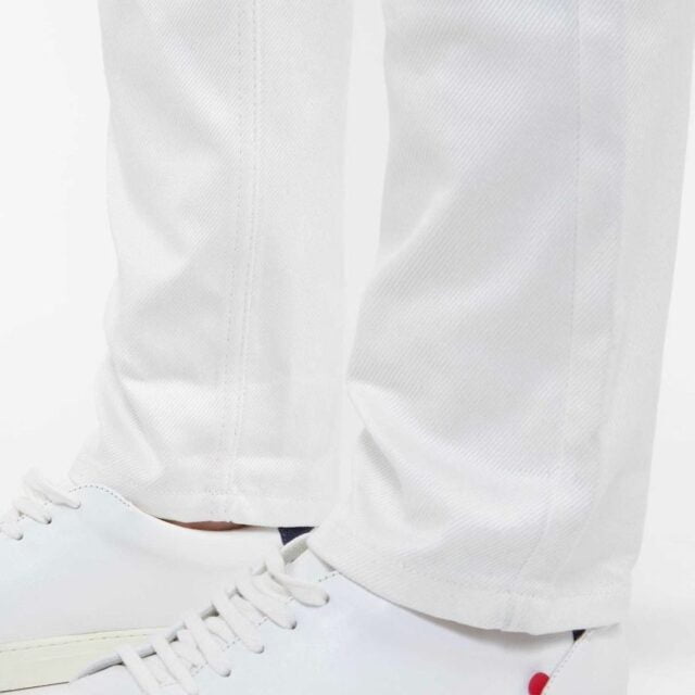 1083 - JEANS DROIT 201H BLANC DES VOSGES taille haute coton bio uni blanc