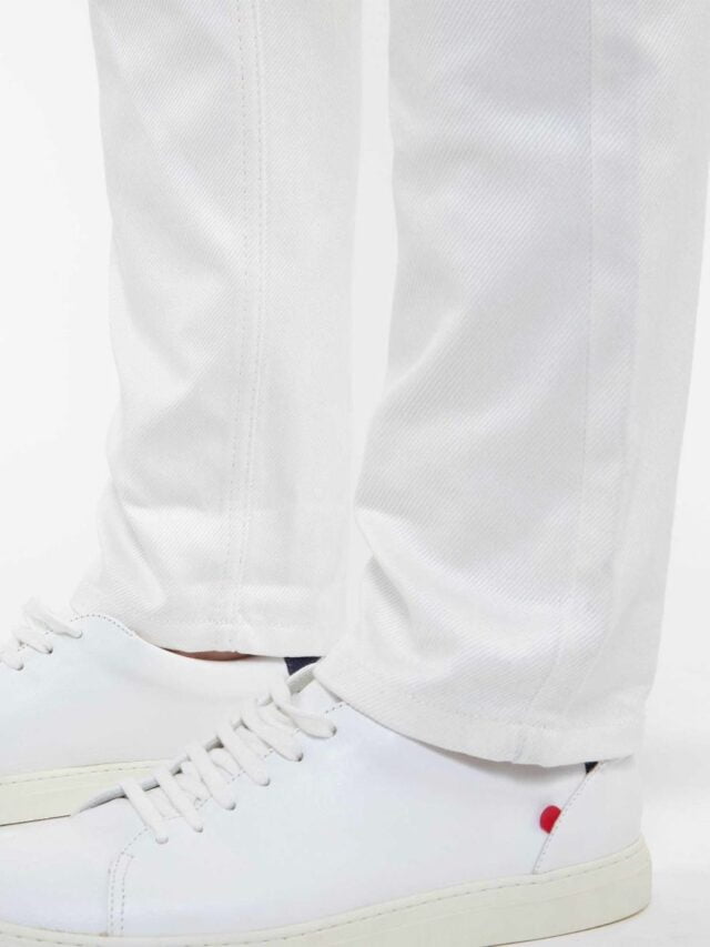 1083 - JEANS DROIT 201H BLANC DES VOSGES taille haute coton bio uni blanc