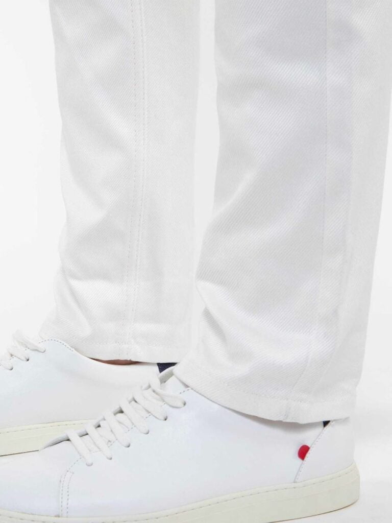 1083 - JEANS DROIT 201H BLANC DES VOSGES taille haute coton bio uni blanc