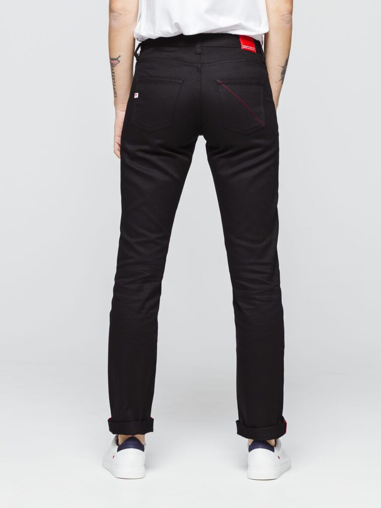 1083 - JEANS DROIT 201N coton bio denimoriginal uni noir Femme
