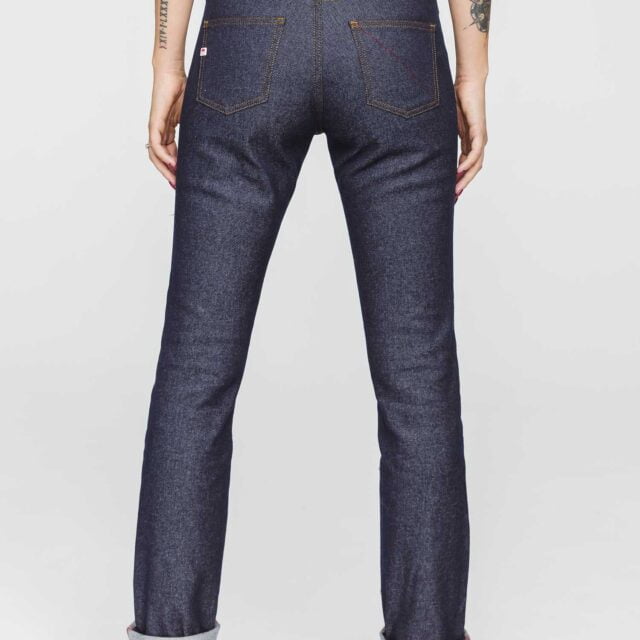 1083 - JEANS DROIT 201N coton bio superdenim flex indigo brut Femme