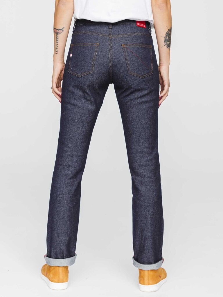 1083 - JEANS DROIT 201N coton bio superdenim flex indigo brut Femme