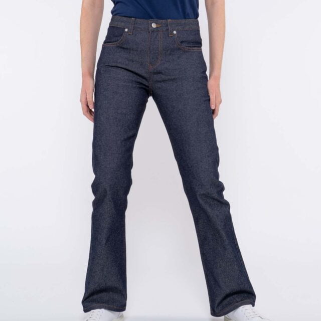 1083 - JEANS BOOTCUT 202N EVASE coton bio superdenim flex indigo brut Femme