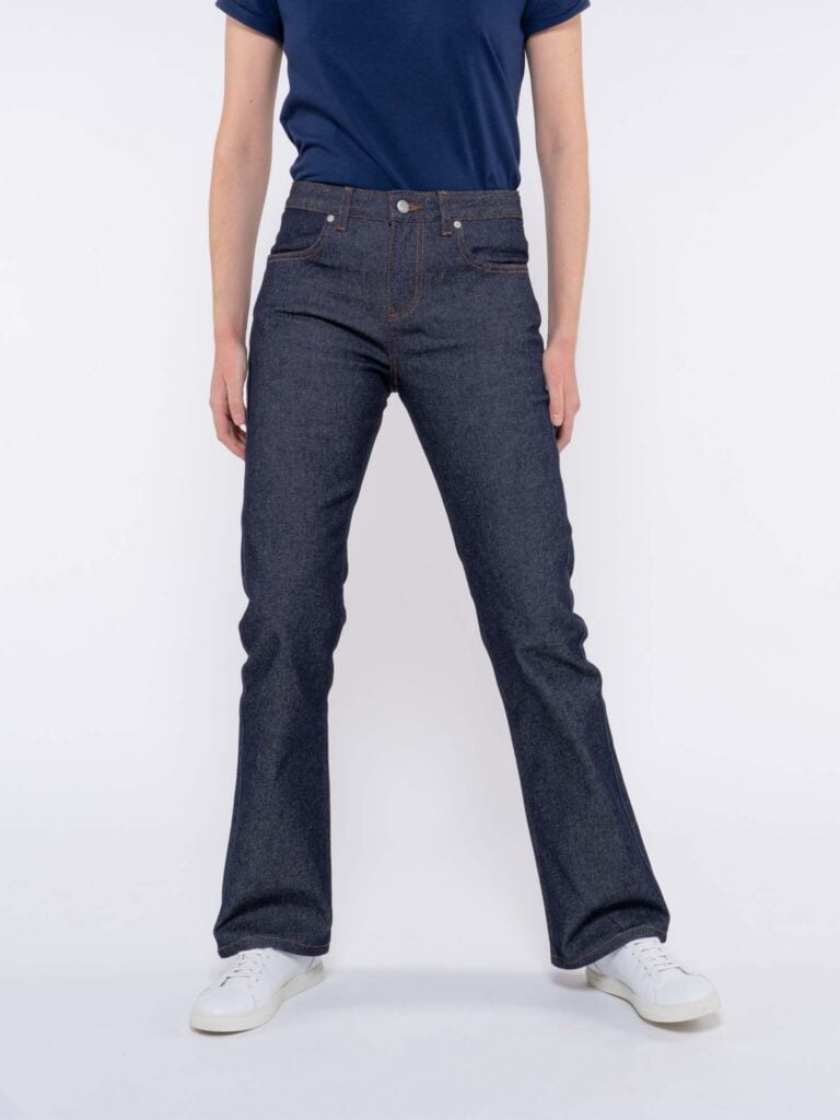 1083 - JEANS BOOTCUT 202N EVASE coton bio superdenim flex indigo brut Femme