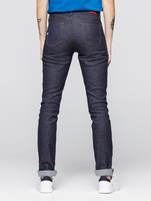 1083 - JEANS AJUSTE 203N coton bio superdenim flex indigo brut Femme