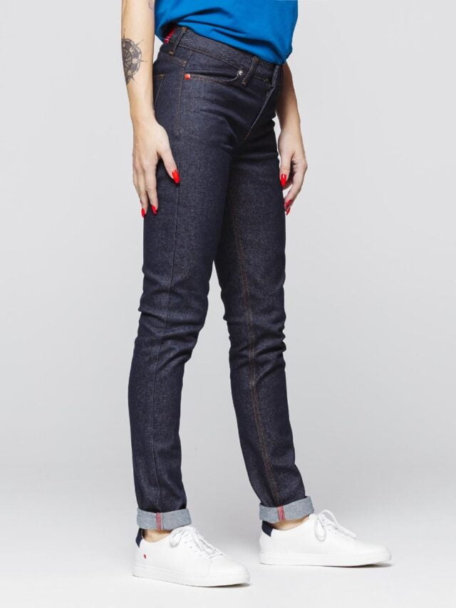 1083 - JEANS AJUSTE 203N coton bio superdenim flex indigo brut Femme