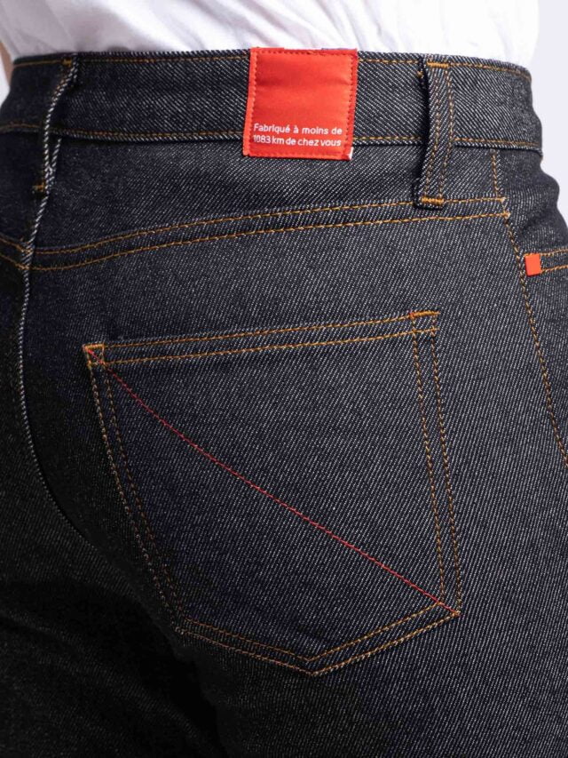 1083 - JEANS AJUSTE 203N coton bio superdenim flex noir brut Femme