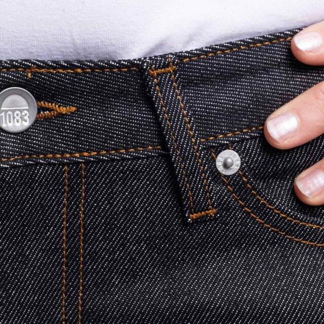 1083 - JEANS AJUSTE 203N coton bio superdenim flex noir brut Femme