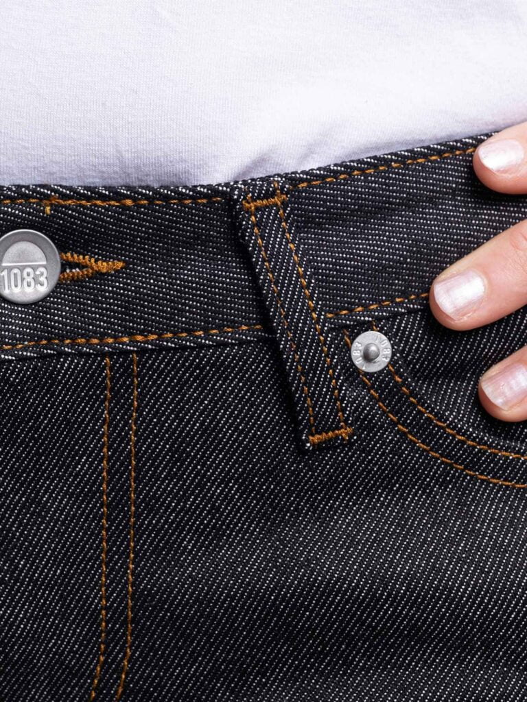 1083 - JEANS AJUSTE 203N coton bio superdenim flex noir brut Femme