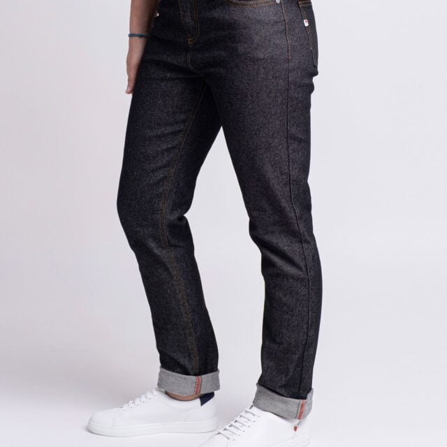 1083 - JEANS AJUSTE 203N coton bio superdenim flex noir brut Femme