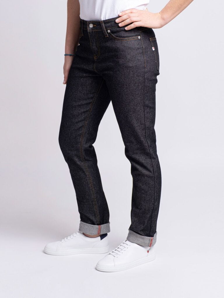 1083 - JEANS AJUSTE 203N coton bio superdenim flex noir brut Femme
