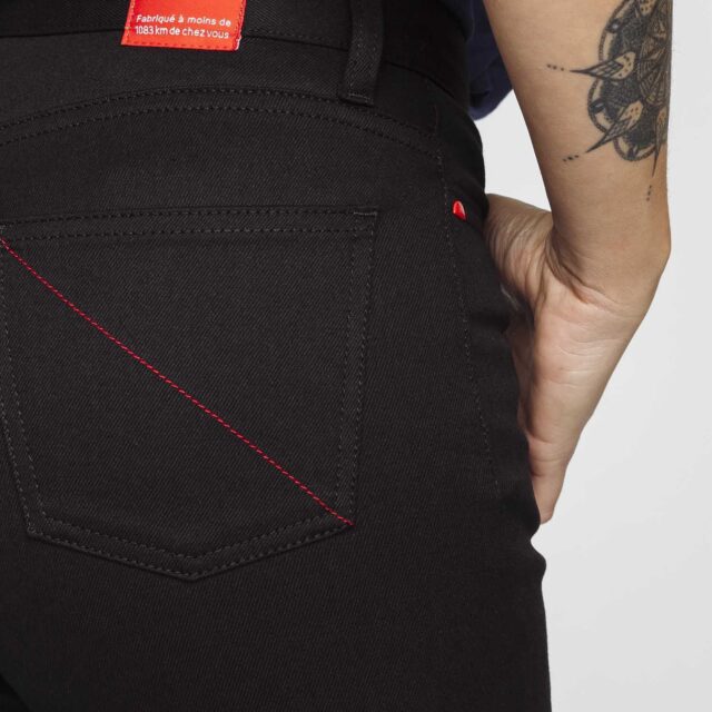 1083 - JEANS SLIM 204H FUSELE taille haute coton bio filidenim flex uni noir