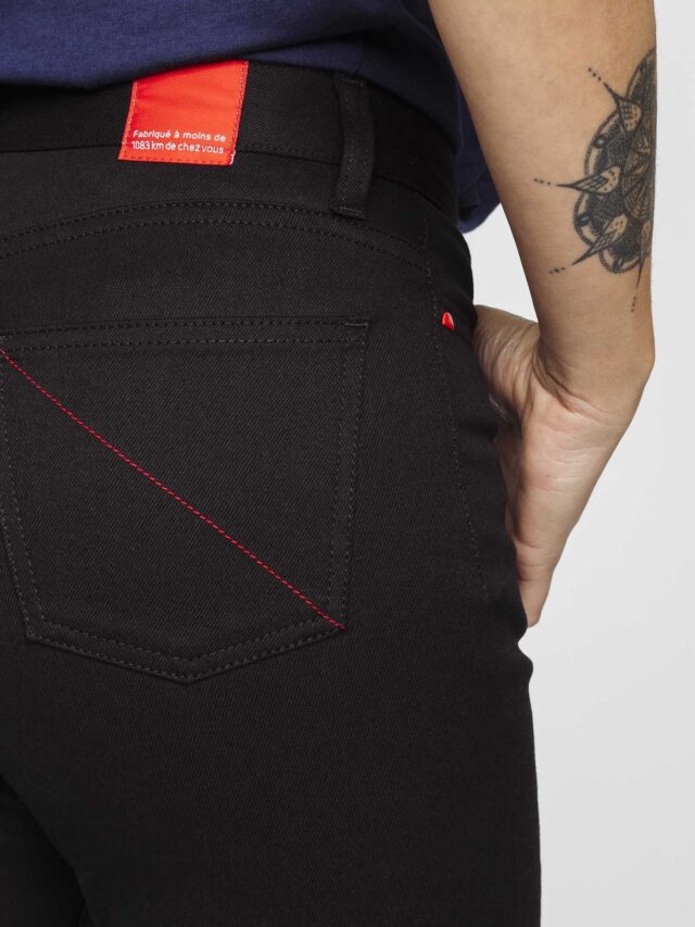 1083 - JEANS SLIM 204H FUSELE taille haute coton bio filidenim flex uni noir