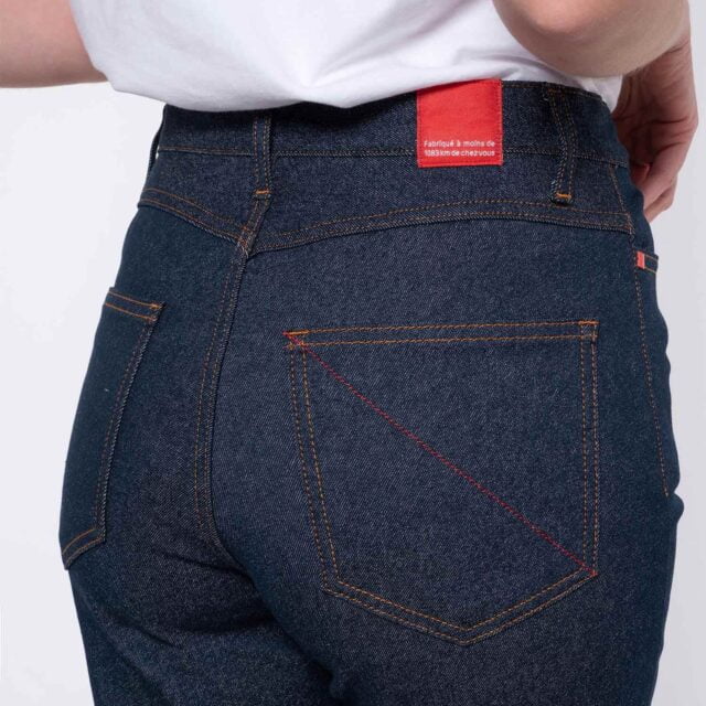 1083 - JEANS SLIM 204H FUSELE taille haute coton bio filidenim flex bleu Femme