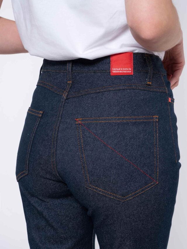 1083 - JEANS SLIM 204H FUSELE taille haute coton bio filidenim flex bleu Femme