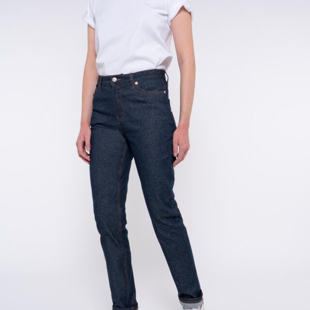 1083 - JEANS SLIM 204H FUSELE taille haute coton bio filidenim flex bleu Femme