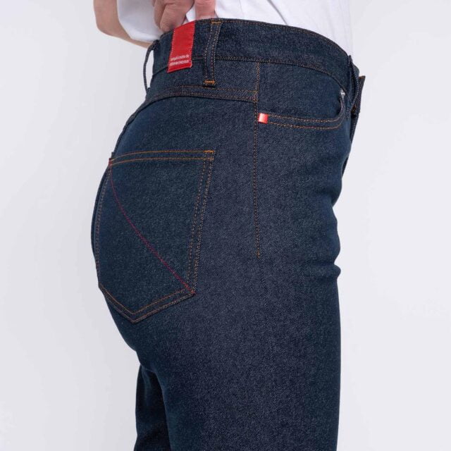 1083 - JEANS SLIM 204H FUSELE taille haute coton bio filidenim flex bleu Femme
