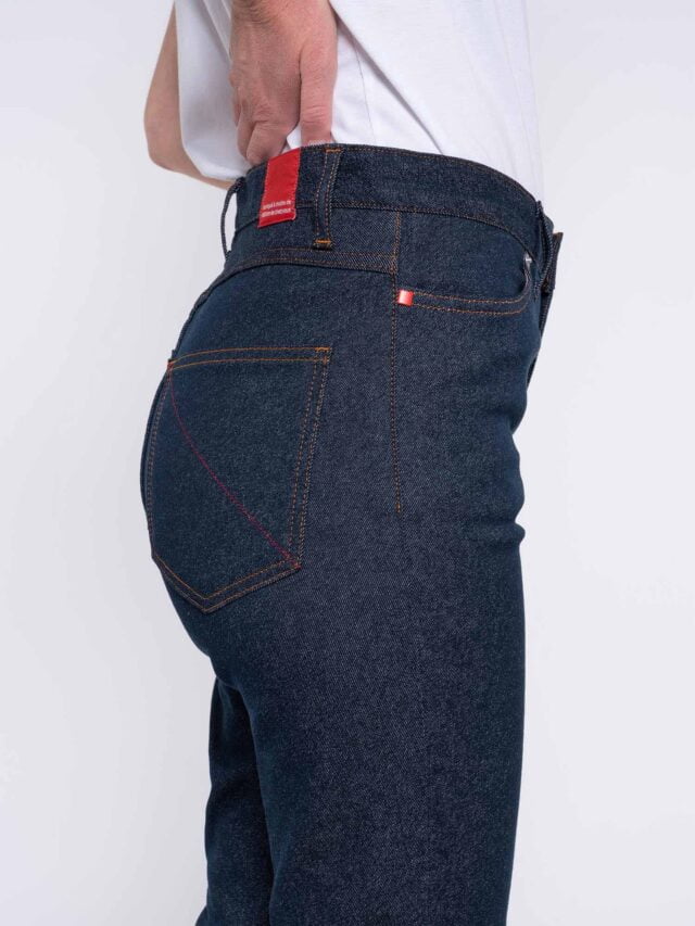 1083 - JEANS SLIM 204H FUSELE taille haute coton bio filidenim flex bleu Femme