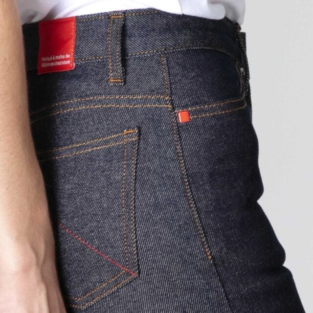 1083 - JEANS SLIM 204H FUSELE taille haute coton bio superdenim flex indigo brut