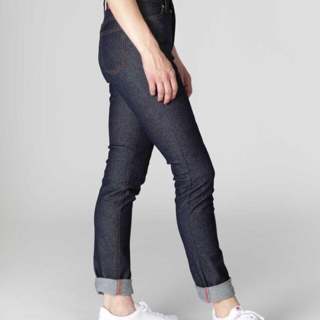 1083 - JEANS SLIM 204H FUSELE taille haute coton bio superdenim flex indigo brut