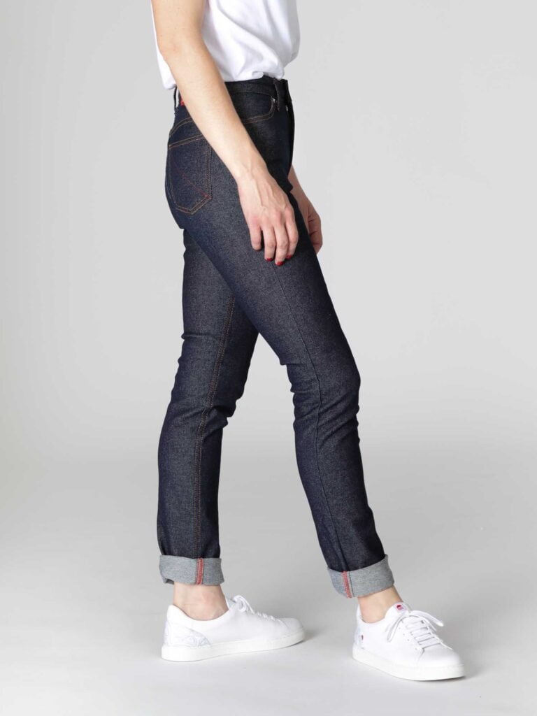 1083 - JEANS SLIM 204H FUSELE taille haute coton bio superdenim flex indigo brut