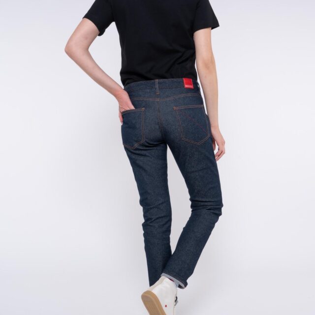 1083 - JEANS SLIM 204N FUSELE coton bio filidenim flex bleu Femme
