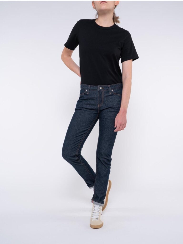 1083 - JEANS SLIM 204N FUSELE coton bio filidenim flex bleu Femme