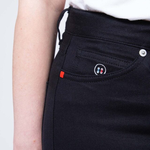 1083 - JEANS SLIM 7/8EME 204N FUSELE LA GENTLE FACTORY coton bio uni noir