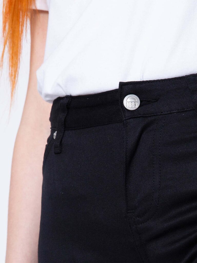 1083 - JEANS SLIM 7/8EME 204N FUSELE LA GENTLE FACTORY coton bio uni noir