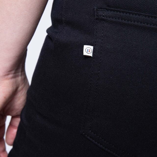 1083 - JEANS SLIM 7/8EME 204N FUSELE LA GENTLE FACTORY coton bio uni noir