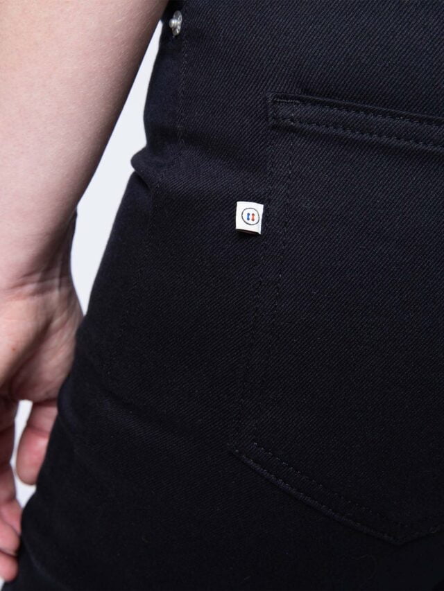 1083 - JEANS SLIM 7/8EME 204N FUSELE LA GENTLE FACTORY coton bio uni noir