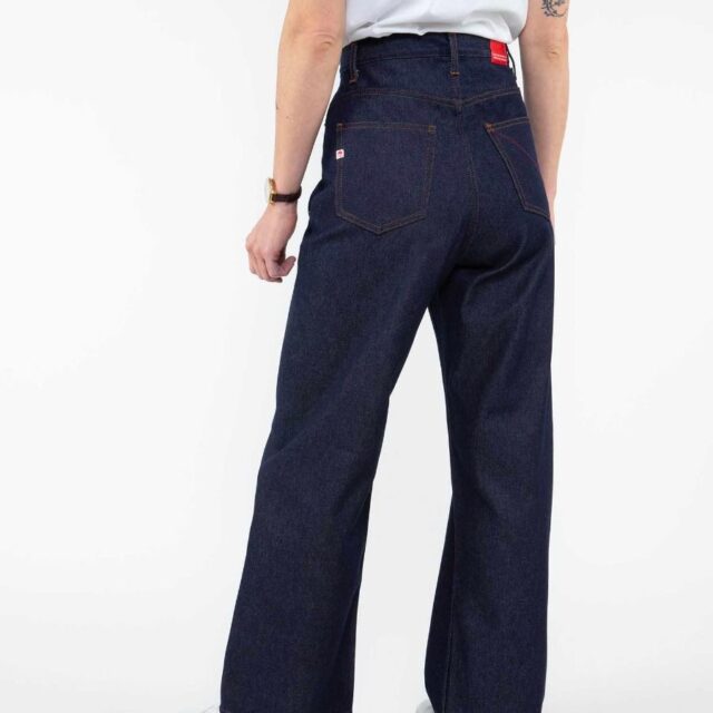 1083 - JEANS LARGE 206H 100 % coton bio superdenim classique indigo brut femme
