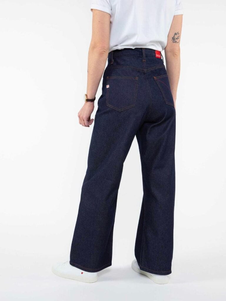 1083 - JEANS LARGE 206H 100 % coton bio superdenim classique indigo brut femme