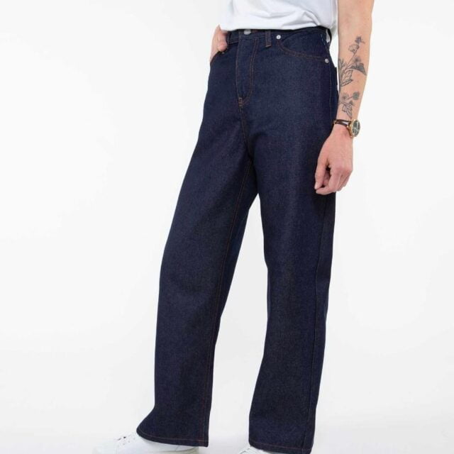 1083 - JEANS LARGE 206H 100 % coton bio superdenim classique indigo brut femme