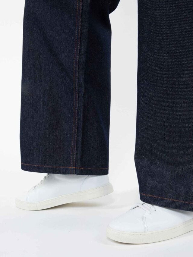 1083 - JEANS LARGE 206H 100 % coton bio superdenim classique indigo brut femme