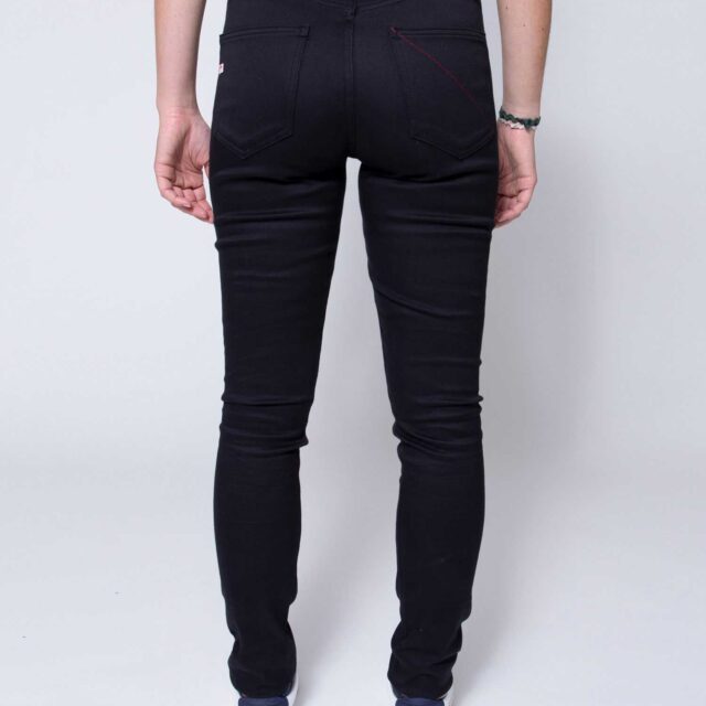 1083 - JEANS SKINNY 207H SUPER FUSELE taille haute coton bio uni noir